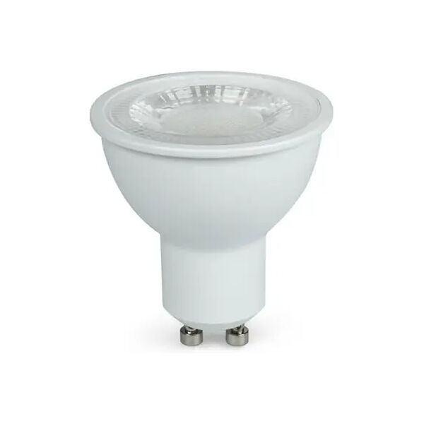 lampadina gu10 led 6.5w fascio largo 105° 500 lumen calda 2700k