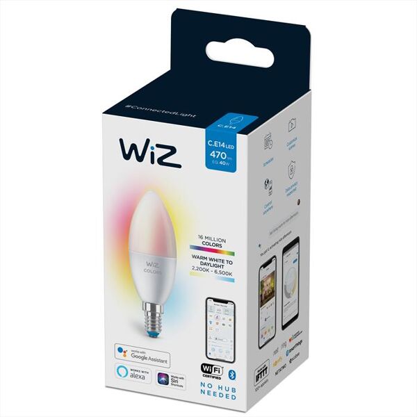 philips wiz color candela smerigliata 40w e14-white