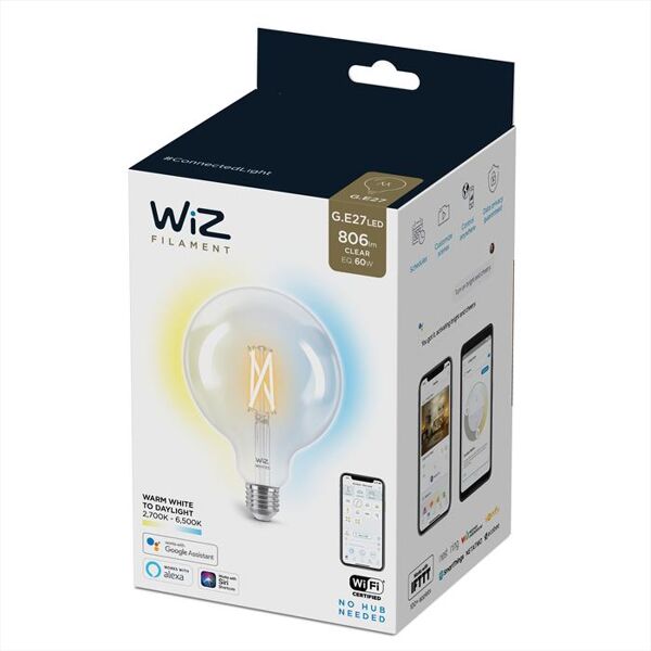 philips wiz tw globo g120 filamento 60w e27-white