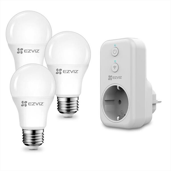 hinnovation kit di 3 lampadine smart ezviz lb1 bianco, e27-white