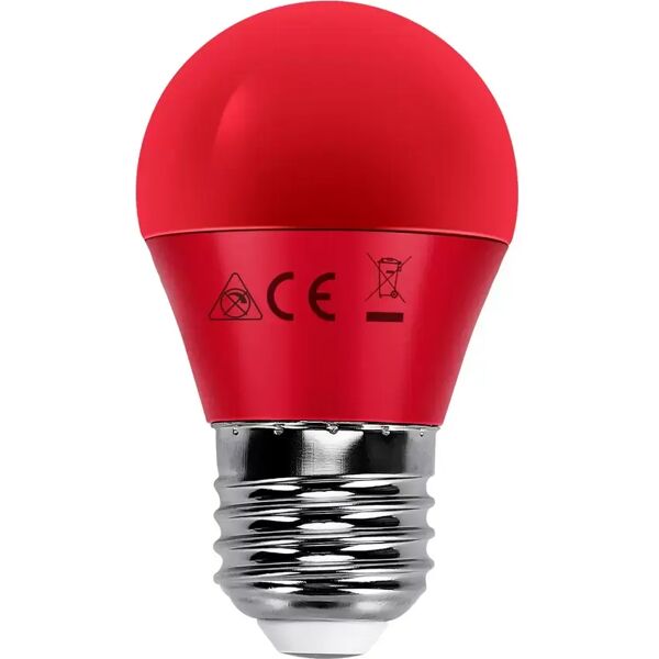 lampadina led e27 g45 a sfera 4w rossa aigostar