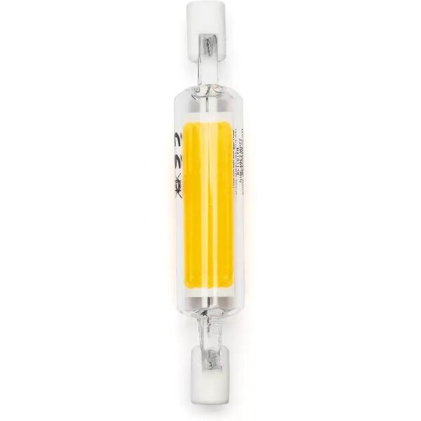 lampadina led r7s lineare 78mm 4w cob in vetro bianco caldo 3000k aigostar