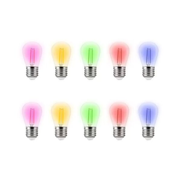 confezione da 10 lampadine led per catena di luci e27 st45 2w multicolore wisdom