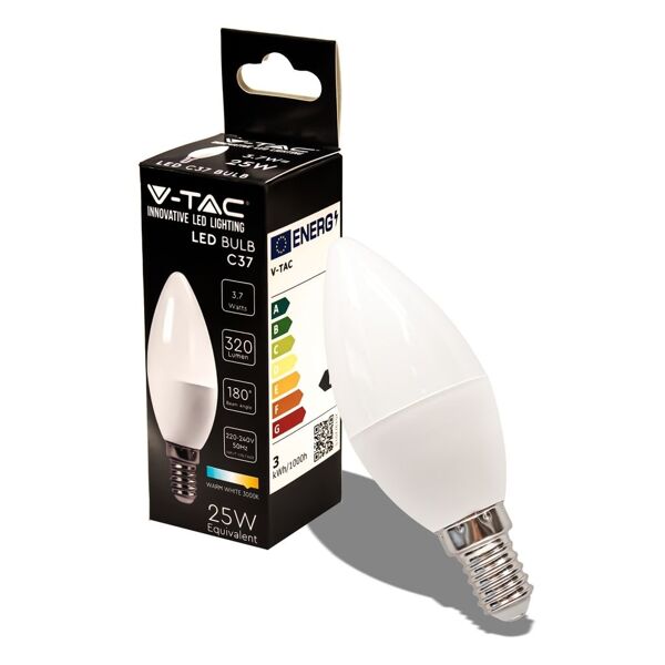 v-tac vt-1818 lampadina led candela smd 3.7w e14 bianco naturale 4000k sku 214166