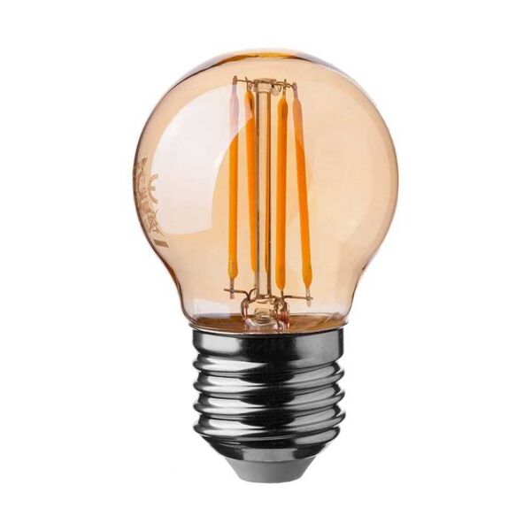 v-tac vt-1957 lampadina led 4w e27 g45 filamento colore ambra luce 2200k - 217100