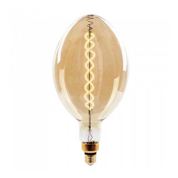 v-tac vt-2168d lampada bulbo 8w e27 xl bf180 doppio filamento spirale vetro ambra 2000k dimmerabile – sku 7463