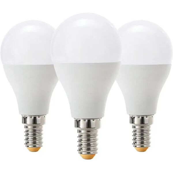 tecnomat 3 lampadine suprema led minisfera e14 8w=60w 806 lumen 3000k luce calda Ø 45x90 mm