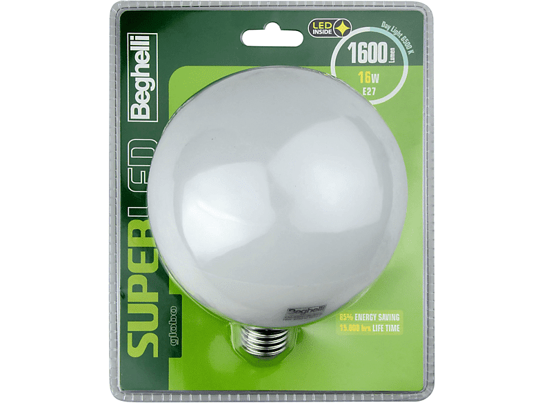 Beghelli LAMPADINA LED SUPERLED GLOB 16W E27 6,5