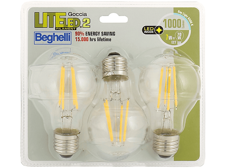 Beghelli LAMPADA LED  3PZ FILED GOC 7WE27-6.5K