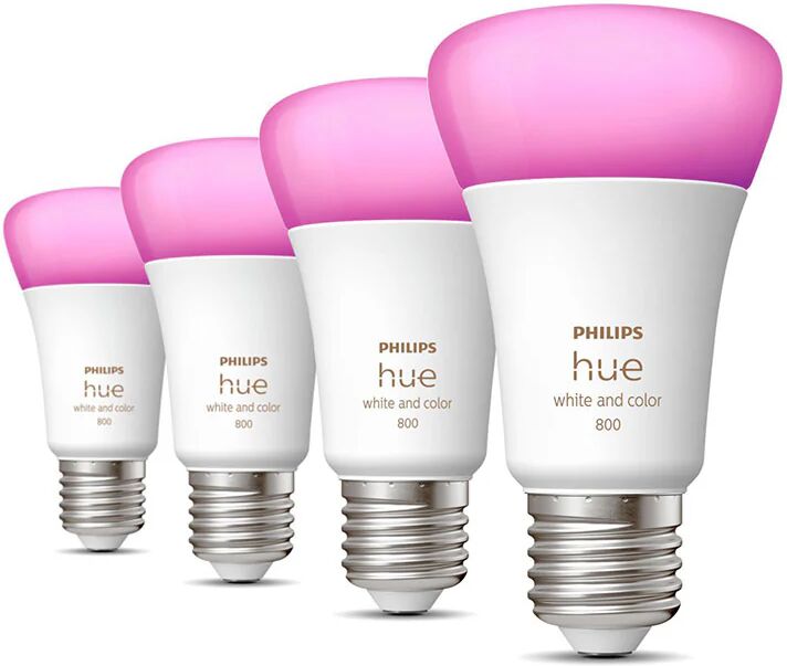 Philips Hue White and Color ambiance 4 Lampadine Smart E27 60 W