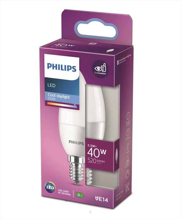 Philips Led Candela 40w E14 6500k Non Dim White