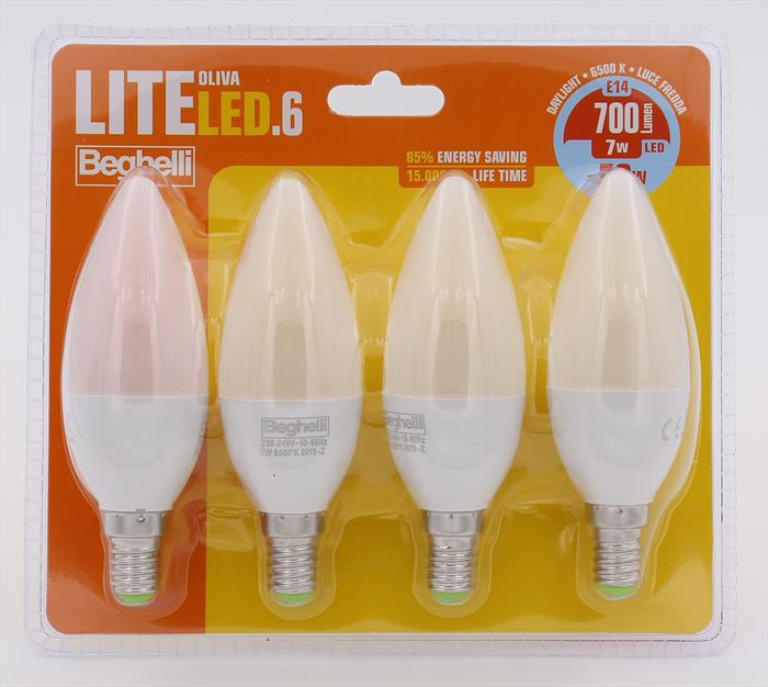 Beghelli Liteled6 Oliv 700lm 7w E14 6k5-bianca