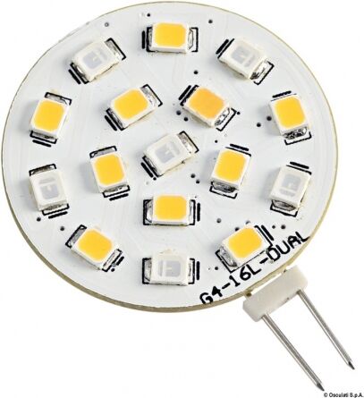 Osculati Lampadina LED SMD bicolore zoccolo G4 Lampadina LED SMD bianco blu 12V