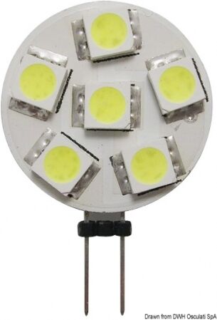 Osculati Lampadina LED SMD zoccolo G4 Lampadina 6 LED G4 Ø 24 mm attaco laterale