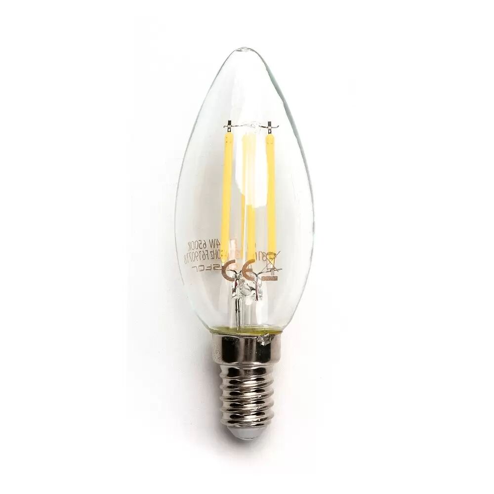 Lampadina Led a Filamento E14 C35 a candela 4W Bianco neutro 4000K dimmerabile FSL