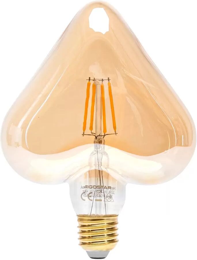 Lampadina Led Cuore Vintage a Filamento E27 a 4W decorativa Bianco caldo 1800K Aigostar