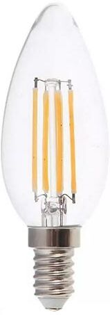 V-Tac Vt-2327 Lampadina Led 6w E14 Candela 130lm/w Filamento Bianco Caldo 3000k - Sku 212848