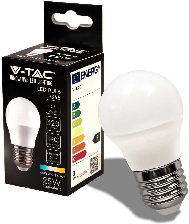 V-Tac Vt-1830 Lampadina Led 3.7w E27 G45 320lm Luce Bianco Freddo 6500k - 214207