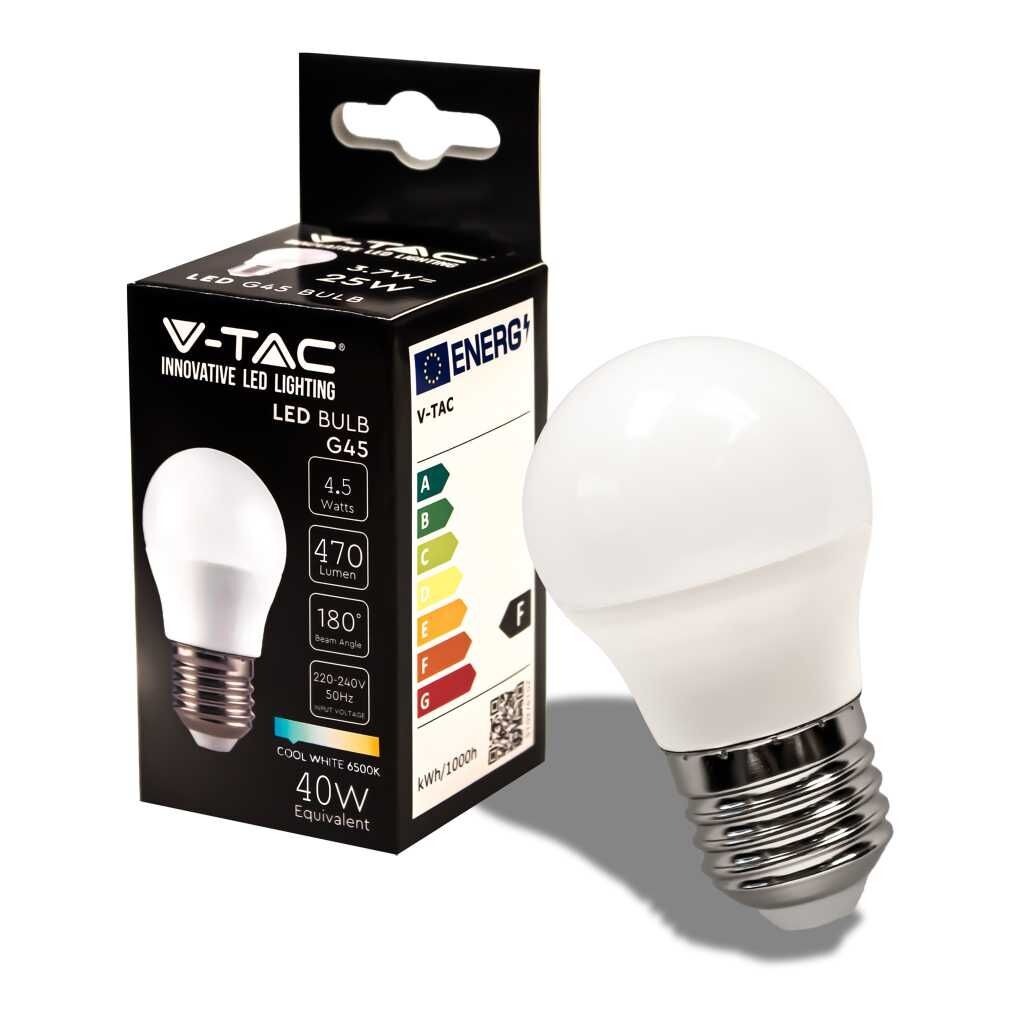 V-Tac Vt-1879 Lampadina Led E27 4,5w Mini Globo G45 Luce Bianco Freddo 6400k- Sku 217409