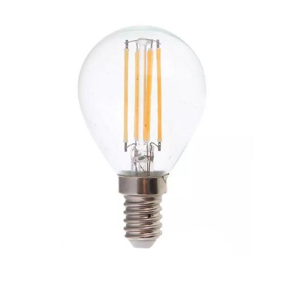 V-Tac Vt-2466 Lampadina Led Bulb Filamento 6w E14 P45 Bianco Naturale 4000k - Sku 2846