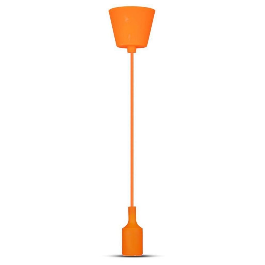 V-Tac Portalampada Decorativo Pendente 1mt In Silicone Attacco E27 - Mod. Vt-7228 Sku 3484 - Arancione