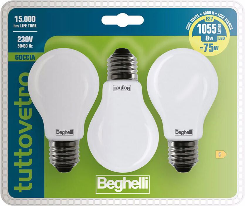 Beghelli Tuttovetro Lampadina a risparmio energetico 8 W E27 E