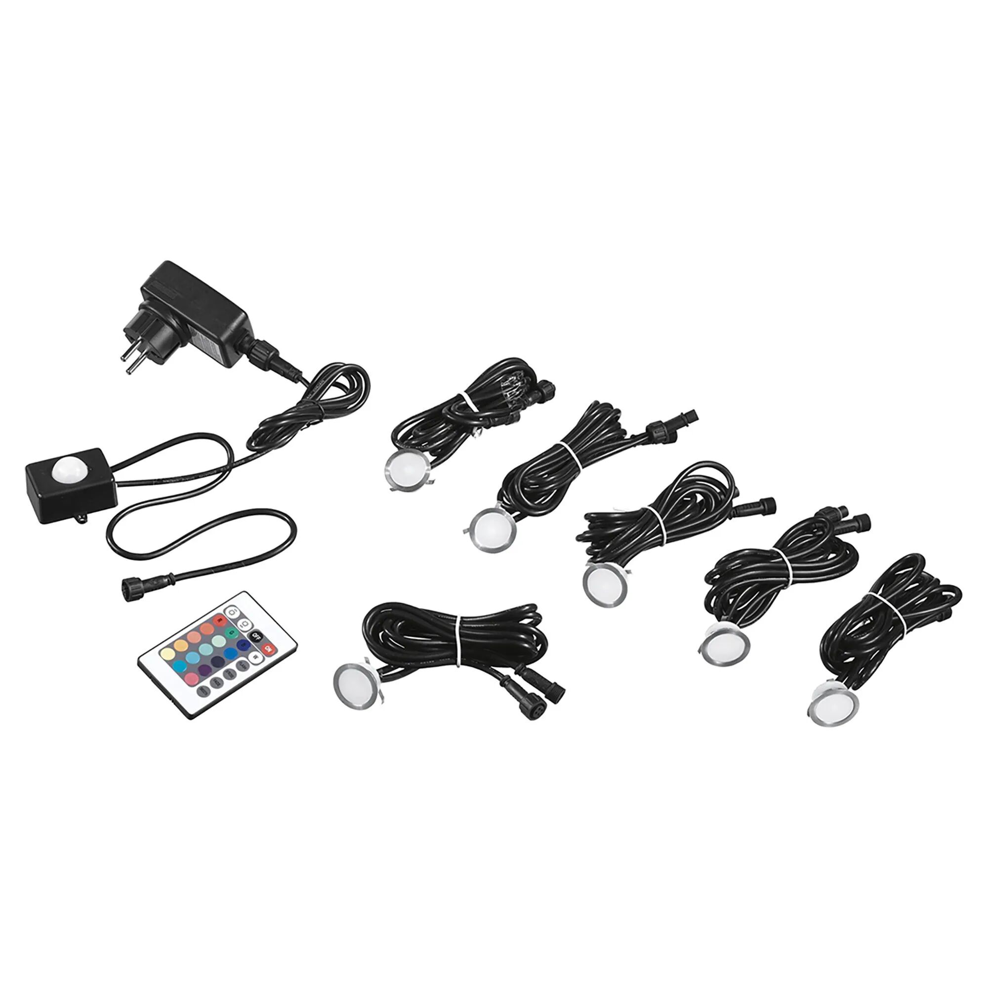 Tecnomat KIT 6 FARETTI LED INCASSO CALPESTABILI COLORATI 6x0,6W (TOT 3,6W) 4000K 100 lumen Ø30 mm IP65