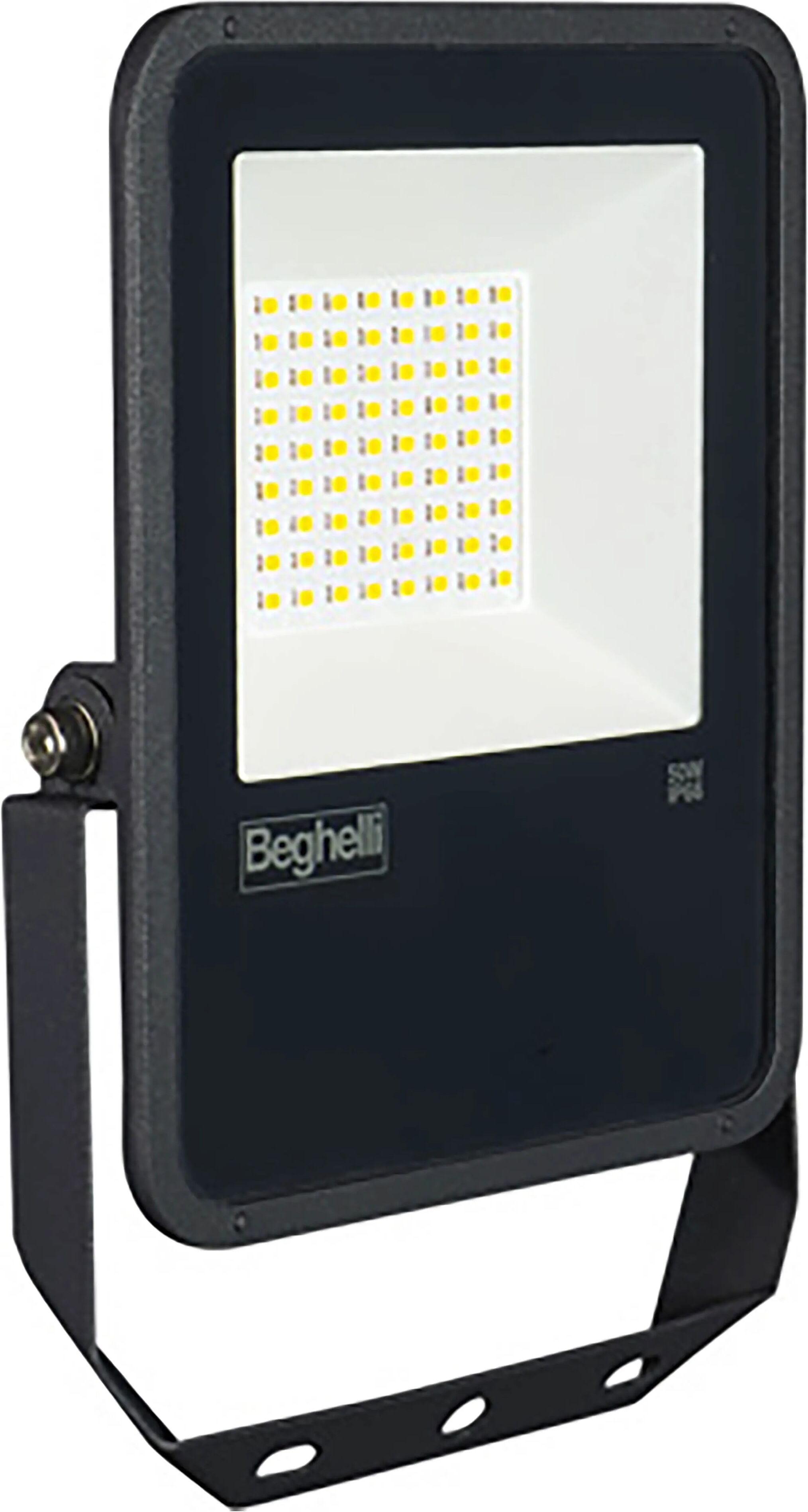 Beghelli PROIETTORE LED  50W 5000 lumen 3000K LUCE CALDA 146x175x33 mm NERO CAVO 40cm IP66