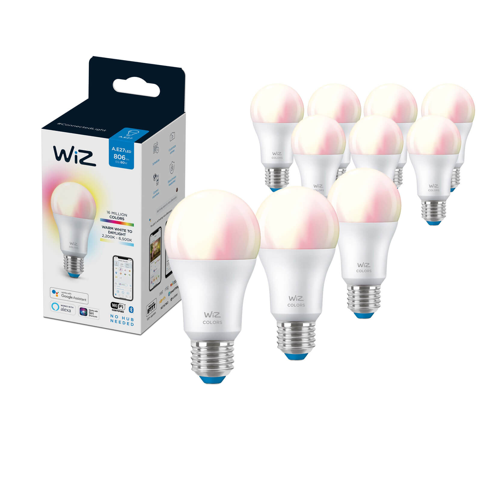 WiZ lamp - Wi-Fi - wittinten & kleur - A60/E27 (10-pack)