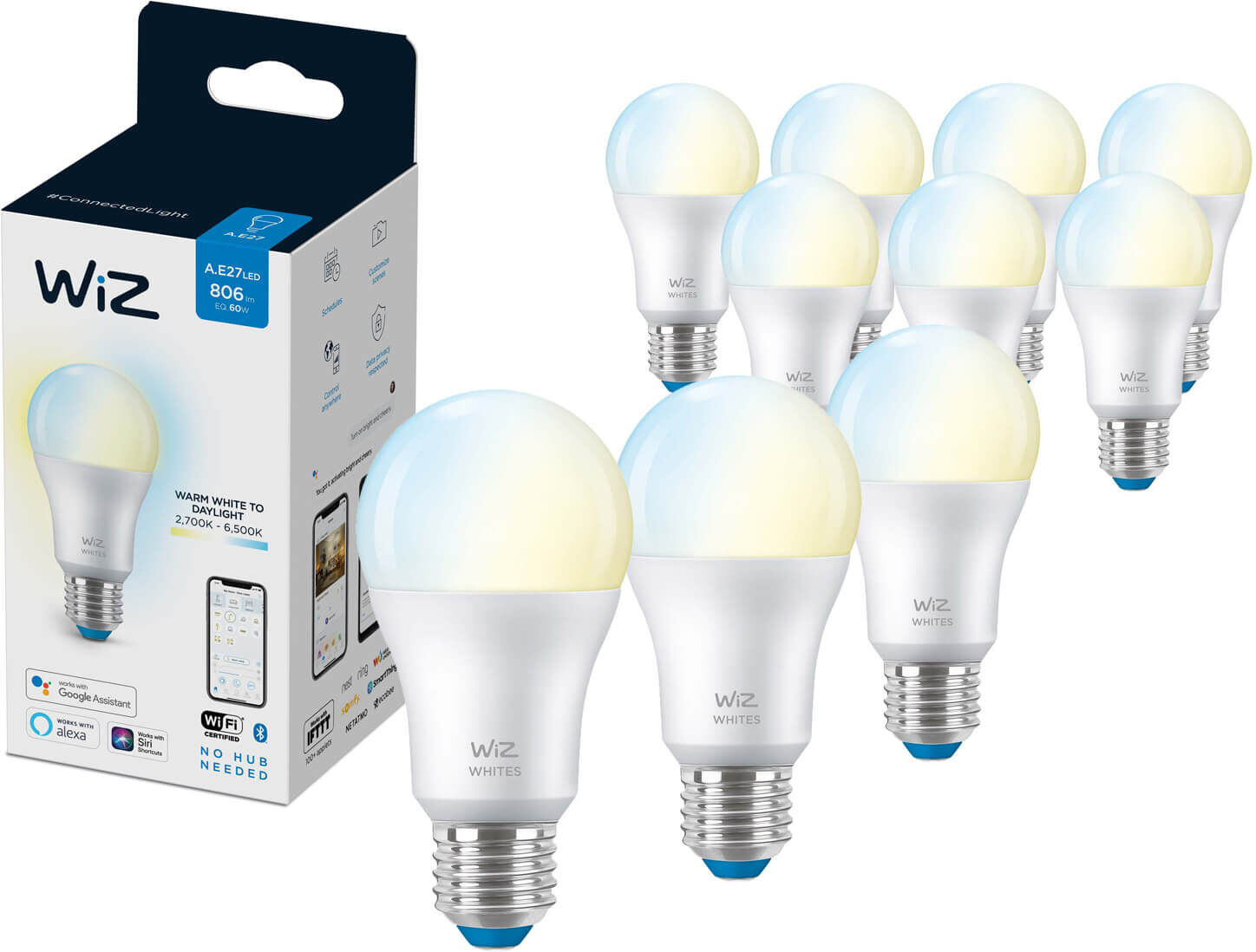 WiZ lamp - Wi-Fi - wittinten - A60/E27 (10-pack)