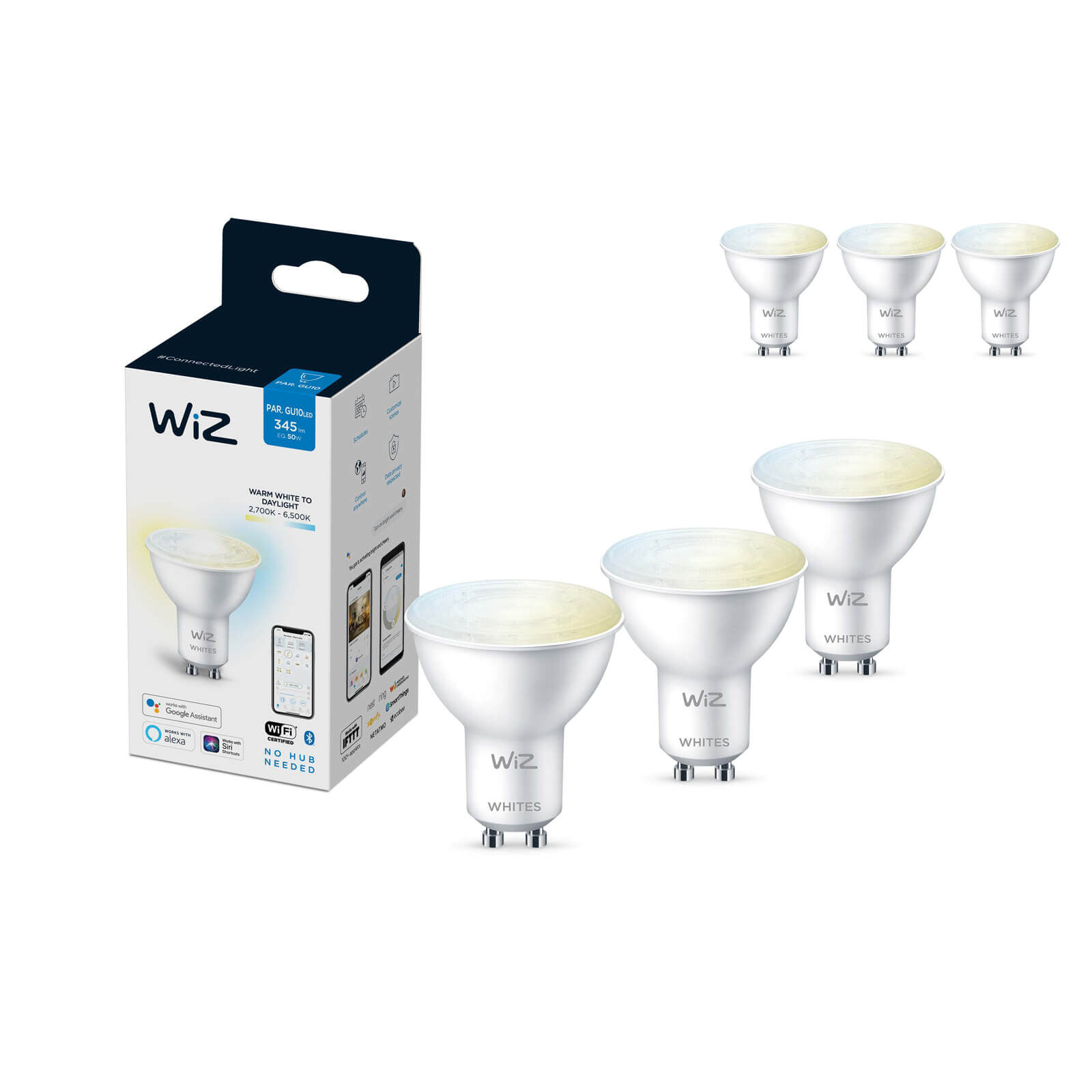 WiZ spot - Wi-Fi - wittinten - GU10 (6-pack)