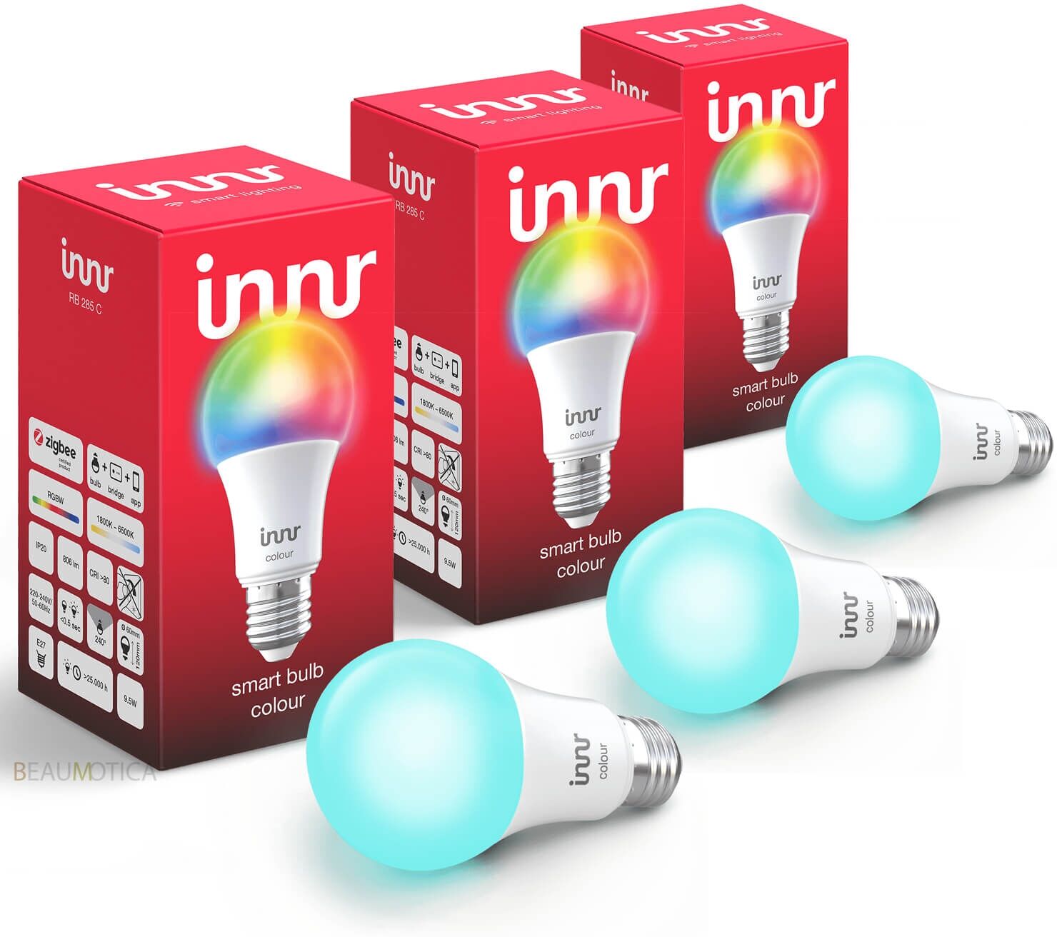 Innr Smart lamp E27 RGBW, 3-pack (806lm - Zigbee 3.0)