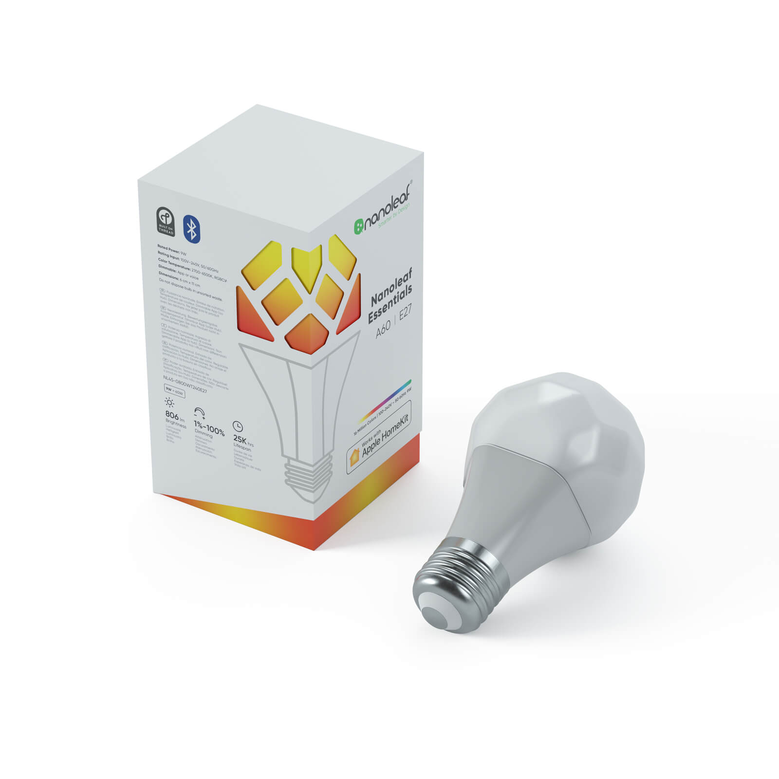 Nanoleaf Essentials Smart Lamp - wittinten - E27/A19