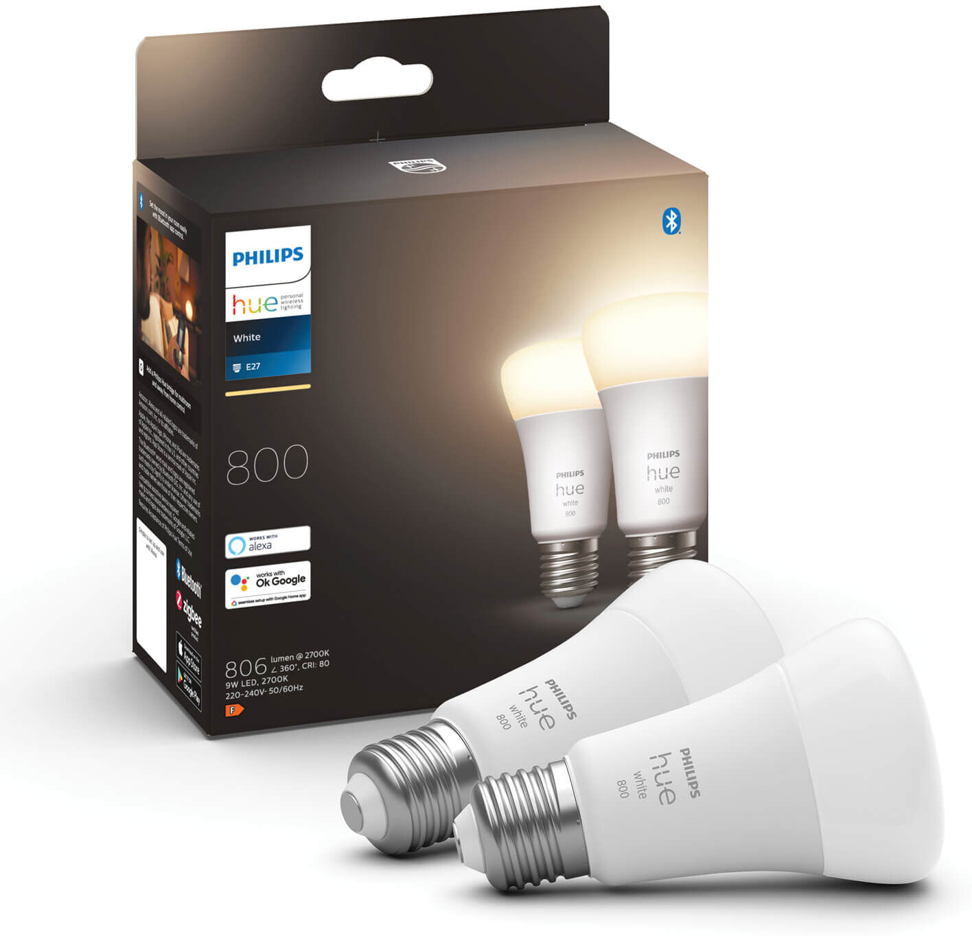 Philips Hue losse lampen - 800lm - White - E27 (2-pack)