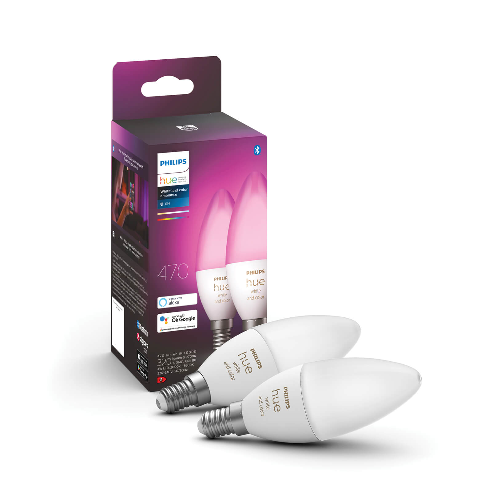 Philips Hue kaarslamp - White & Color - E14 (2-pack)