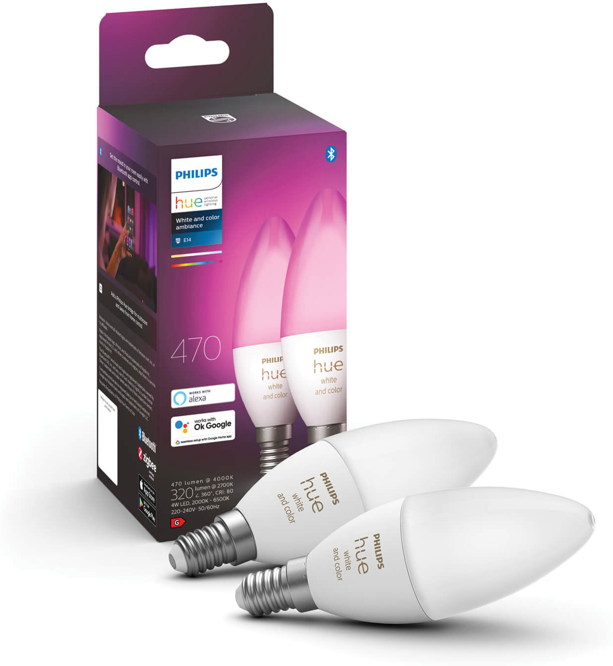 Philips Hue kaarslamp - White & Color - E14 (2-pack)