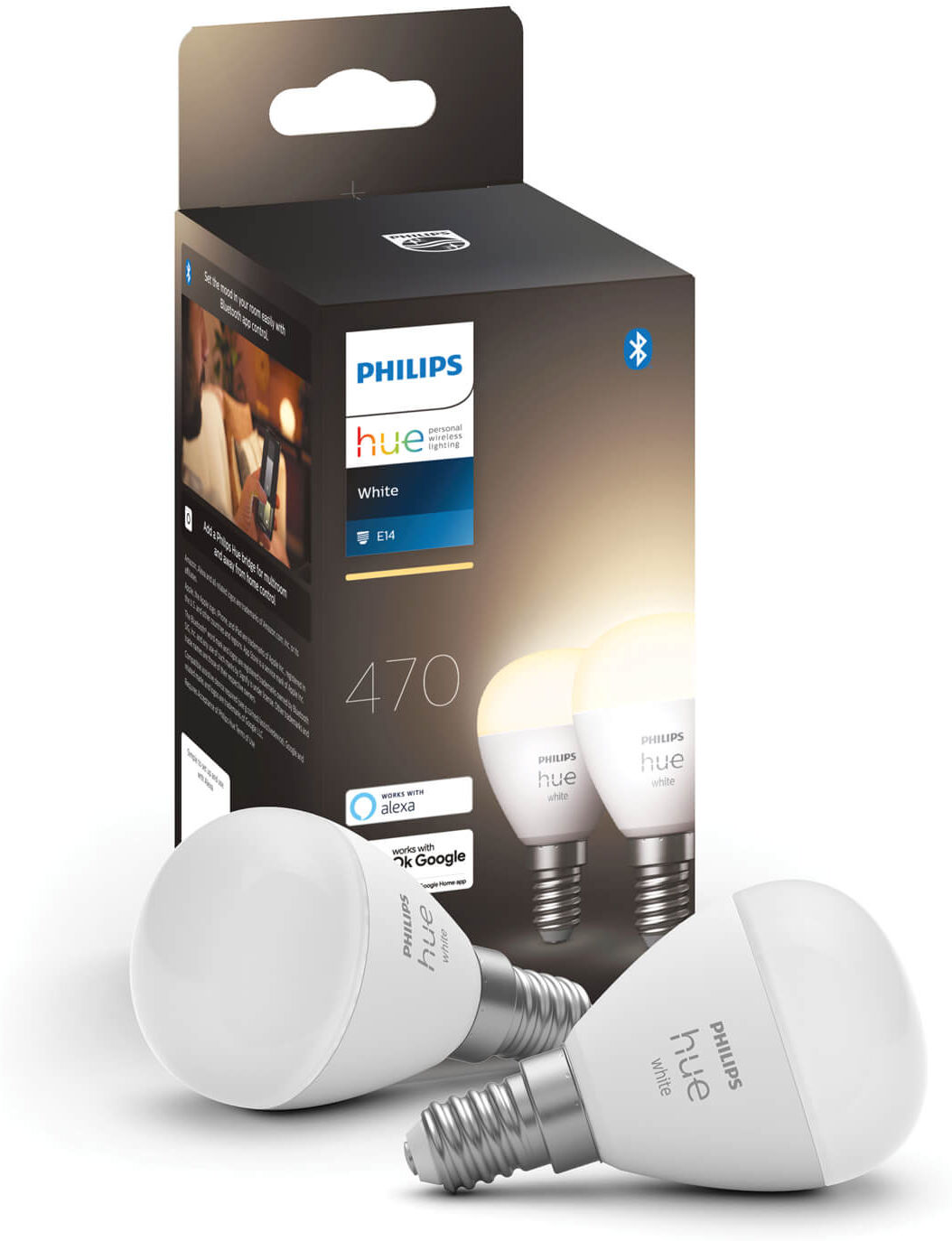 Philips Hue kogellamp - warmwit - E14 (2-pack)