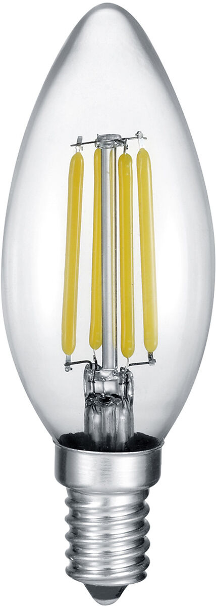 BES LED LED Lamp - Kaarslamp - Filament - Trion Kurza - 4W - E14 Fitting - Warm Wit 2700K - Dimbaar - Transparent Helder - Glas