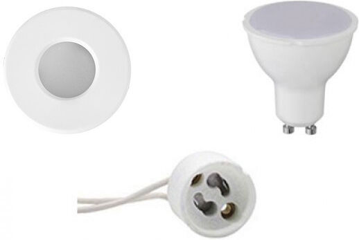 BES LED LED Spot Set - Aigi - GU10 Fitting - Waterdicht IP65 - Inbouw Rond - Mat Wit - 8W - Warm Wit 3000K - Ø82mm