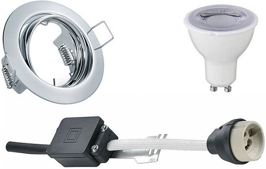 BES LED LED Spot Set - Trion - GU10 Fitting - Dimbaar - Inbouw Rond - Glans Chroom - 6W - Natuurlijk Wit 4200K - Kantelbaar Ø83mm