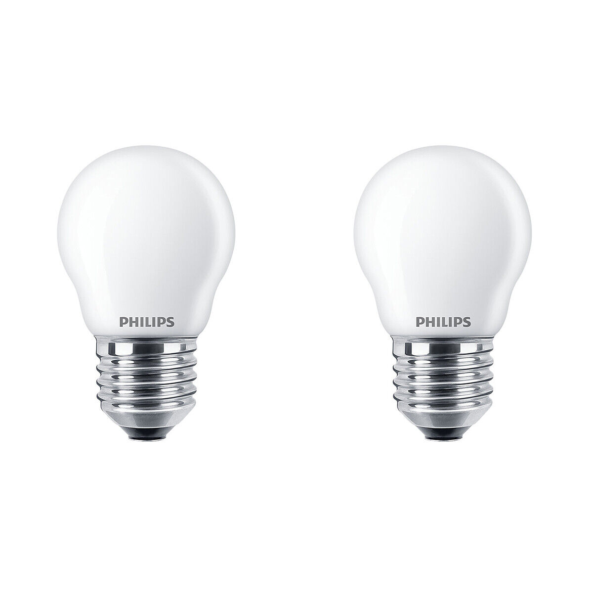 PHILIPS - LED Lamp - Set 2 Stuks - Classic Lustre 827 P45 FR - E27 Fitting - 4.3W - Warm Wit 2700K   Vervangt 40W