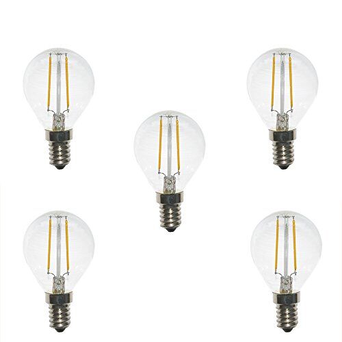 NCC-Licht 5 x LED gloeidraad druppels 2W = 25W E14 heldere gloeilampen gloeilampen gloeilampen 360° A++ 2700K 220lm