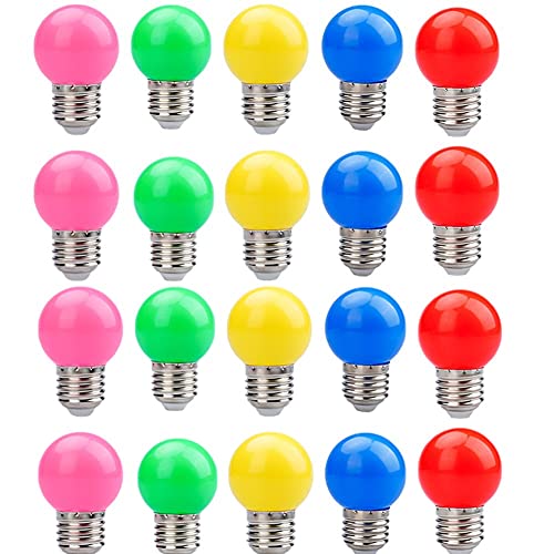 BOduShang Gloeilampen Schroef In Gekleurde Gloeilampen Schroef Kaars Gloeilampen Schroef Kaars Gloeilampen E27 Led Gloeilamp E27 Gloeilamp E27 Led-lampen Color Mixing,20PCS 5W