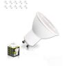 GIGA-LED Dim to Warm GU10 Spot, warm wit ([Pack van 10/set] GU10 LED-spot, 3-in-1 dimmen zonder dimmer)