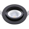 EcoDim - LED Spot - Inbouwspot - ED-10023 - 5W - Waterdicht IP54 - Dimbaar - Dim to Warm - Warm Wit 2000K-3000K - Mat Zwart - Aluminium - Rond - Kantelbaar