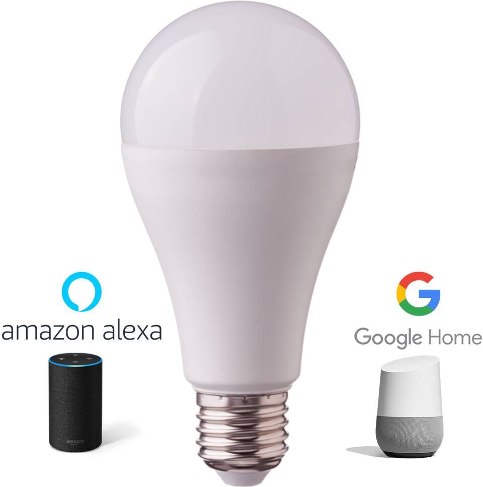 V-TAC E27 LED Lamp 9 Watt 3000K + RGB A60 Vervangt 60 Watt Dimbaar compatibel met Amazon Alexa en Google Home