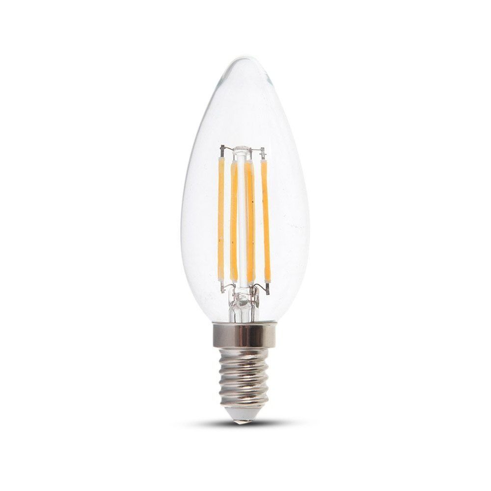 V-TAC LED Filament lamp kaarsvorm E14 4 Watt 350lm extra warm wit 2700K Samsung dimbaar