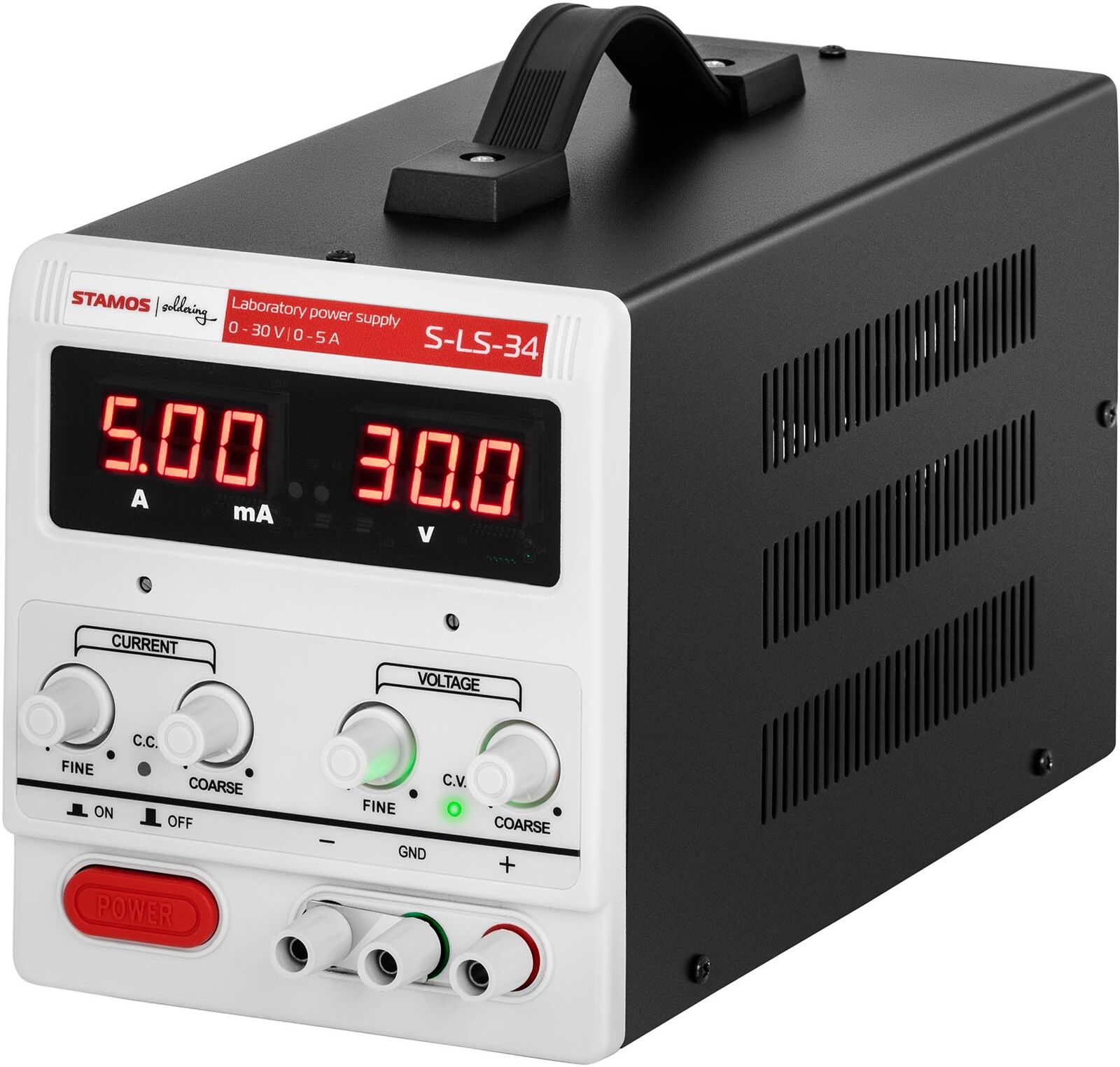 Stamos Soldering Laboratorium voeding - 0-30 V - 0-5 A DC - 150 W 10021064