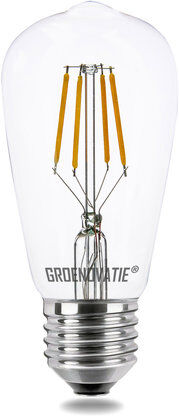 Groenovatie E27 LED Filament Rustikalamp 4W Extra Warm Wit Dimbaar