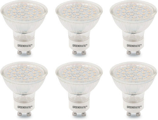 Groenovatie GU10 LEDSpot SMD 3W Warm Wit Dimbaar 6-Pack